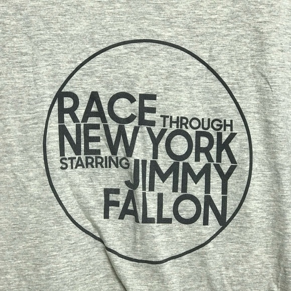 RACE THROUGH NEW YORK Starring JIMMY FALLON Universal Studios Gray T-Shirt  XL - Picture 3 of 5